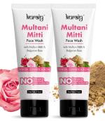 KURAIY Multani Mitti Enriched With Turmeric & Saffron, For Pimple Control Face Wash 75ml pack of 2