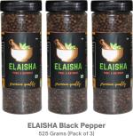 Elaisha Black Pepper Kali Mirch, 525 G (Pack Of 3)
