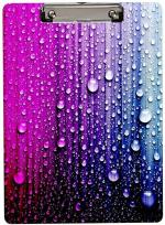 Cvanu Purple Cool Background With Water Droplets Wooden Exam Clipboard Writing Examination Pad_CV9 (Set of 1, Multicolor)
