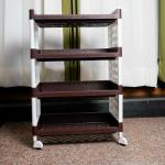 ADA Premium 4-Tier Multipurpose Storage Shelf, Storage Rack with Wheels, Storage Organizer Cart for Kitchen, Pantry Closet, Bedroom, Bathroom, Laundry- Brown (50 x 30 x 75cm)
