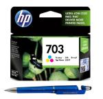 HP 703 Tri-color Original Ink Advantage Cartridge With ITGLOBAL 3in1 Multi-Function Pen