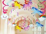 My Party Suppliers Magical Unicorn Hanging Swirl Decorations