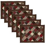 Home Heart Multicolor Quilted Table Mats, 14x19 inch (Pack of 6)
