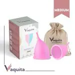 Reusable Premium Curved Menstrual Cup for Women | Medium Size with Pouch | Ultra Soft, Odor and Rash Free | 100% Medical Grade Silicone | No Leakage | 088 Pink (Pack of 1)