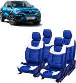 AUTO-SAFE Blue, White Leather Car Seat Cover for Renault Kiger Pack of 8