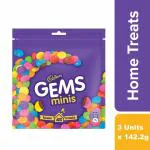 Cadbury Gems Chocolate Home Treats, 142.2 g (Pack of 3) + Air tight Box