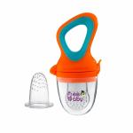 BeeBaby Fresh Orange Silicone Food and Fruit Nibbler with Extra Mesh (3+ M)