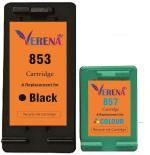 Verena 853 and 857 Ink Cartridge Compatible for HP DJ8767 9363 8158 8458 325 375 9868 DJ 5748 6548 7408 2358 6848 2068 Printers (Pack of 2, Black and Colour)
