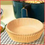 JNSM Baking Paper & Cooking Paper Tray Round Air Fryer Pack of 20 Pcs, Oven & Microwave Safe | Non-Stick | Food Safe | Butter Paper Plate | Parchment Paper for Baking Cake, Fries, Chicken (Brown)