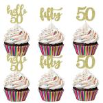 Festiko 50th Birthday Cupcake Toppers 24Pcs