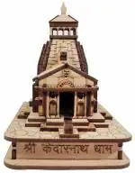 NAVYAKSH Mahadev Kedarnath Temple Small The Place of Light in Wood Miniature | Hand Crafted Wooden Temple for Car Dashboard, Gifting, ShowPiece ( L-9cm, B-5cm, H-8cm)