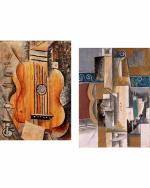 DECOR ADVENTURES Guitar, I Love Eva and Guitar and Violin by Pablo Picasso Wall Painting 14 x 18 inch (Pack of 2)