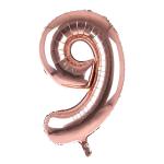 Bubble Bells large 9/Nine Number Foil Balloon 16 inch in Rose Gold color for happy birthday ,anniversary, party decoration |number 9 foil balloon Rose Gold|16 inch foil balloon | decoration items.