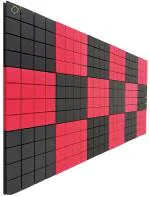 YGM Acoustic Foams Red Black Turbo Soundproofing Studio Acoustic Foam 1X1 ,Set Of 18