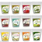OEHB New 12 in 1 Amla,Reetha,Shikakai,,Hibiscus,Brahmi,Indigo,Henna,Orange,Lemon, Mitti, and Aloevera leaf Powder For Hair and Face (Each-50g)