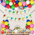 Zyozique Trampoline Theme Birthday Party Decorations Combo | Trampoline Jump Birthday Party Decorations- Banner, MultiColor Balloons, Cake & Cupcake Topper (Pack Of 37)