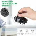 Hair Scalp Massager Brush | Hair Wash Brush | Dry Comb Head Scrubber 100% Comfortable | Silicone Head Body Massager Brush | Shampoo Scalp Shower Hairbrush Hair Washing Exfoliating Brush (Black Colour)