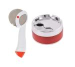 FIRST FRONT Stainless Steel Apex Pizza Cutter With Plastic Ash Tray Base Stainless Steel Tabletop Decor Closed Printing Unbreakable Ashtray and (Multicolour, Pack of 2)