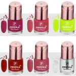 Perpaa Fuchsia Pink, Pink Punch, Perfect Nude, Glitter Pink, Stylish Red, Transparent Nail Polish (Pack Of 6)