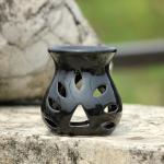 Brahmz Black Ceramic Regular Aroma Lamp l Home Décor l Stylish l Aroma Oil l Fragrance l Ceramic l Decorative Item l Burner