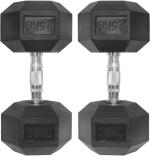 Body Maxx Rubber Hex Fixed Dumbbells 25 Kg Pair, Dumbbell Set 25Kg With Grip Home Gym Fitness (Set Of 2)