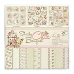 Little Birdie Multicolor Paper Pack Shabby Chic Bouquet, 12 Sheet, 12 Designs, 250gsm, 12X12 Inch (Pack Of 12)