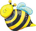 My Party Suppliers Happy Honey Bee Shape Theme Yellow and Black Polka Dot Theme Foil Balloon Bouquet