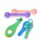 Enorme 3 in 1 BPA-Free Silicone Non Toxic Soother Teether Keys Teething Toy for Babies and Infants
