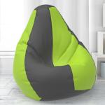 Biggie Bean Bag - Size : 3XL - Teardrop Bean Bags - Designed by : ScottyTravis London - Color: Dark Grey Pea Green - Bean Bag Cover - Best Bean Bag for Living Room - Luxury Bean Bag - Lounge Chair Latest Bean Bag