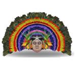 santarms Handmade Multicolor Paper and Metal Kirat Kiratin Chhau Mask