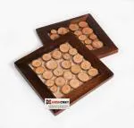 Hashcart Wooden Square Coaster for Tea Cups Mugs Cans Bar Coffee Tumblers and Water Glasses (Set of 2)