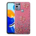 SROCK Infinix Smart 5, Hot 10 Play Back Case Cover for Girls | Sparkle Glitter | Stylish | Designer | for Ladies Women Back Case Cover for Infinix Smart 5, Hot 10 Play- Pink