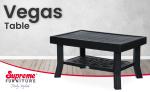 Supreme Furniture Vegas Plastic Center Table Suitable for Indoor & Outdoor(Black)