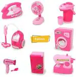 NIYAMAT Battery Operated Multicolor Household Home Appliances Toys with Realistic Sound Pack of 8