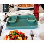 Khoaihaat Ceramic Tray with Sauce Dip, Rectangular, Tray - 10