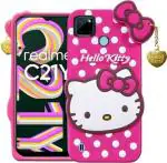 Aviaaz Realme C21Y Hello Kitty Pink Silicon Back Cover
