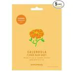 Baroness Calendula Flower Mask Sheet (5 Pcs Pack) Skin Lightening, Glowing, Hydrating, Nourishing, Brightening, Calming Face Sheet Mask