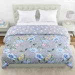 A Homes Grace Floral Grey Polyester Reversible Double Bed Comforter For All Seasons, 230 X 240 cm