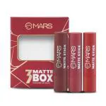 MARS Matte Box Set of 3 Lipsticks for Women (01-Red & Maroon) Pack of 1