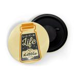 Dhcrafts Yellow Metal Live Life With Little Spice Printed Fridge Magnet, 5.8 Cm