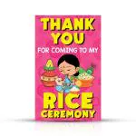 Zyozique Rice Ceremony Theme Thank You Tags, Thank You Label Tags For Rice Ceremony Thanks Giving Favor (Pack Of 20) Multicolour Thank You Label Tags