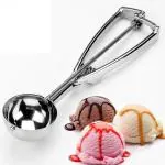 VEDANTA ENTERPRISE Ice Cream Scoop , Premium Stainless Steel Mechanical Cookie Spoon Melon Baller with Trigger for Ice Cream Fruits Mash Cookies Food Spoon Kitchen Ball 1 PCS