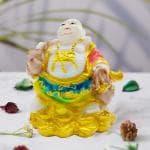 ZURU BUNCH Laughing Buddha Statue for Good Luck Wealth and Happiness, Polyresin Vastu Kuber Idol