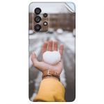 GADGETSWRAP Printed Vinyl Skin Sticker for Samsung Galaxy A53 (5G) - Hand Snow Heart