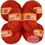 Simi Enterprise Candy Red Acrylic Wool, Baby Wool 4 Ply Wool Ball Hand Knitting Wool, Art Craft Soft Fingering Crochet Hook Yarn-Part-Gj (Pack Of 6)