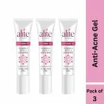 Alite Anti Acne Gel Moisturizer for All Skin Type, Enriched with Tea Tree Oil, Neem Oil , Willow Bark Extract , Helps for Fast Action on Pimple & Acne (15g Each)- Pack of 3