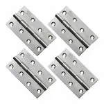 Atlantic Door Butt Hinges 4 inch x 14 Gauge/2 mm Thickness (Stainless Steel, Satin Matt Finish, Pack of 04 Piece)