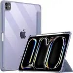 ProElite Case Cover for Apple iPad Pro 11 inch M4 2024 Cover, Smart Flip Case for Apple iPad Pro 11 inch M4 2024, Transparent Smart Flip Cover with Pencil Holder, Lavender