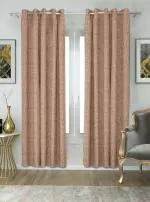 Anteria Brown Self Design Polyester Single Window Curtain 122x152cm Pack of 1
