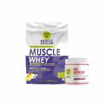 Muscle Asylum- Muscle Whey 100% Whey Protein - 24g Protein, 5.29g BCAA - Kulfi (29 Servings) - 1 Kg (2.2Lbs) & Muscle Asylum Pre-Workout - 30 Servings, 180gm (Fruit Punch)